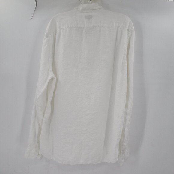J Crew Shirt Mens XLT Baird McNutt Irish Linen Button Down Long Sleeve White - Picture 8 of 12